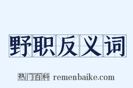 野职反义词是什么意思的图片